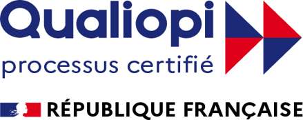 Logo Qualiopi, processus certifié, République française